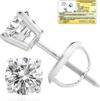 MAX + STONE 14k Yellow/White Gold 1/4-2 Carat IGI Certified Lab Grown Diamond Stud Earrings