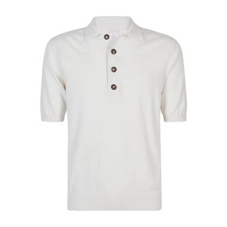 Eleventy 4-Button Polo - male - Eleventy - Round-neck Knitwear - White - 2XL - Knitwear