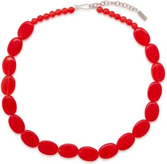 Completedworks Beaded Agate Necklace - Red - One Size