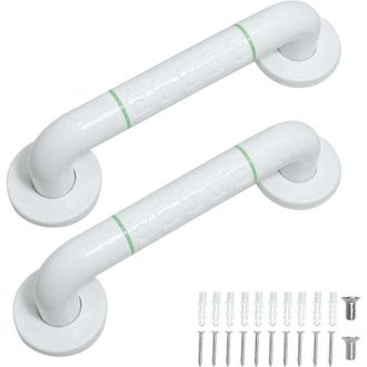 OEM Barras De Apoyo Para Personas Mayores, Juego De 2 Barras De Ducha, 30 Cm - Blanco - Barras De Apoyo De Acero Inoxidable Para Ba&ntilde;o Y Aseo. - Crezuo