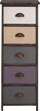 Premier Housewares Urban Loft 5 Drawers Chest, Metal Cup Handle Detail