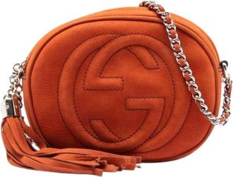 Gucci Pre-owned Cross Body Bags, female, Orange, Size: ONE SIZE Pre-owned Soho Crossbody
