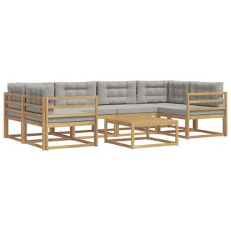 vidaXL Conjunto De Sof&aacute;s De Exterior 5 Pcs Blanco Y Gris Claro Vidaxl