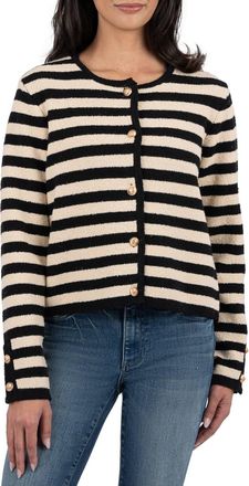 Kut from the Kloth Cynia Stripe Cardigan In Beige