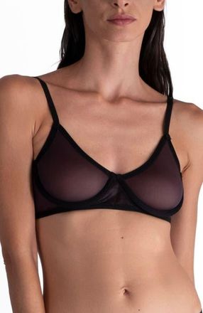 Lechery Lustrous Sheer Full Coverage Underwire Bra in Black at Nordstrom, Size X-Large
