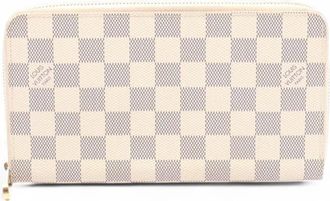 Louis Vuitton Pre-owned Wallets, female, White, Size: ONE SIZE Pre-owned Damier Azur Canvas Long Wallet