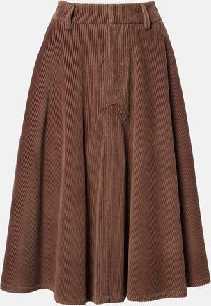 Brunello Cucinelli Monili cotton corduroy midi skirt