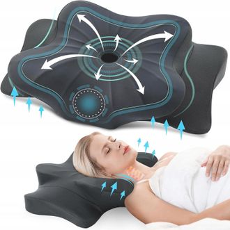 OEM Cuscino Ergonomico Donama In Memory Foam Nero, 63 Cm X 38 Cm
