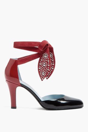 Valentino Lace-Up Patent Bicolor Pumps 8.5cm Heel Valentino