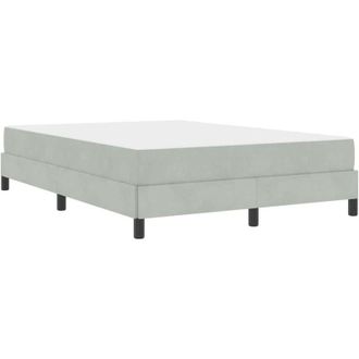 vidaXL Cama Box Spring Con Colch&oacute;n Gris Claro 140 X 190 Cm Terciopelo Vidaxl