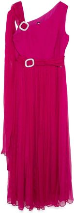 Nissa pleated-skirt silk maxi dress - women - Viscose/Silk - 40 - Pink