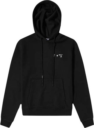 Off-white Mens Monotone Arrow Logo On Back Black Hoodie Cotton - Size X-Small