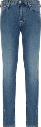 Emporio Armani Slim-fit 5 Pocket Jeans - Heren - Slim Fit Jeans - Blauw - W29 - Katoen - Jeans
