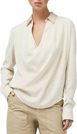 Rag & Bone Phillipa Satin Blouse In Ivory