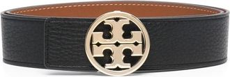 Tory Burch Omkeerbare Zwarte Leren Casual Riem - Dames - Riemen - Zwart - L - Leer - Accessoires