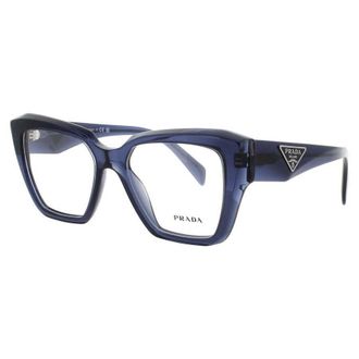 Prada Ladies Blue Rectangular Eyeglass Frames PR09ZV08Q1O151