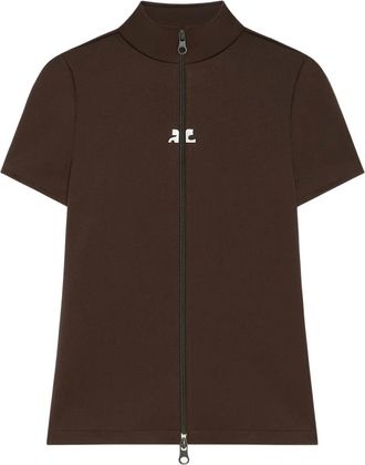 Courrèges Top a maniche corte - Marrone