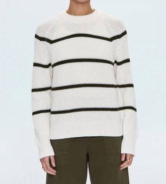 Pistola Denim Edie Raglan Sweater In Olive Stripe