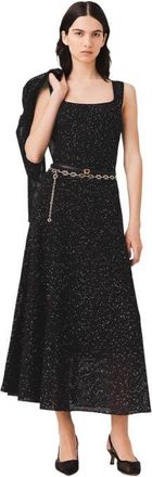 Maje Rhinestone knit maxi dress in Black at Nordstrom, Size 40 Eu