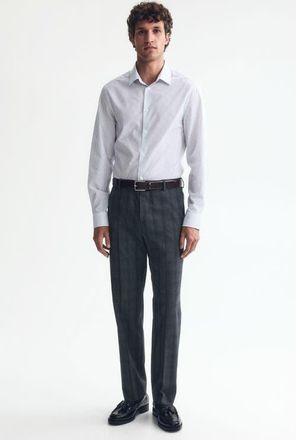 H&M Regular-fit Suit Pants in Navy Blue/plaid at Nordstrom, Size 38