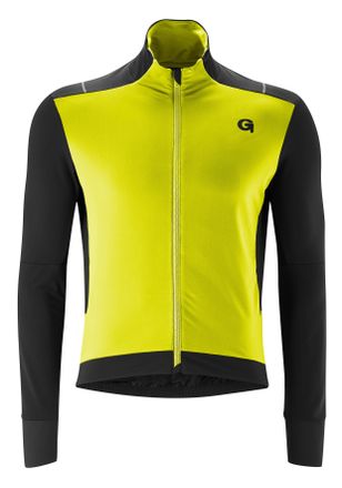 Gonso Radtrikot GONSO BAVELLA, Herren, Gr. M, gelb (neongelb), 87% Polyester; 13% Elasthan, hoch geschlossener Ausschnitt, Trikots Radtrikot, Herren langarm