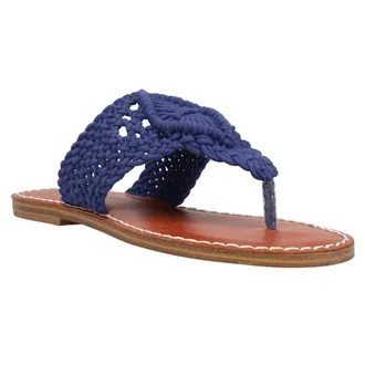 Mia Vivian GS1295210 Sandals Womens Blue Crochet Thong Flip Flop Hawk2880