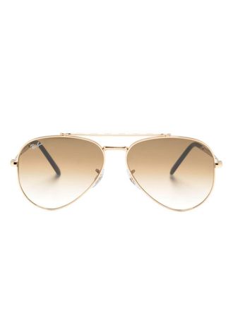 Ray-Ban Occhiali da sole New Aviator con dettaglio inciso - Oro