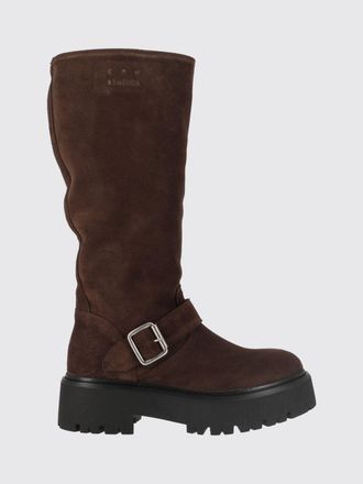 Paia Copenhagen Stivali biker in pelle scamosciata con fibbia e suola chunky