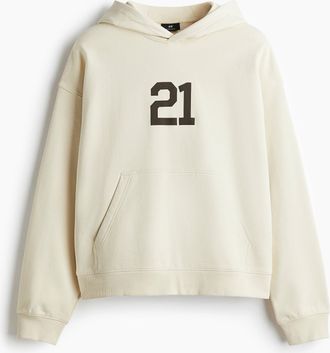 H&M Kastiger Hoodie in Oversized Fit - Beige