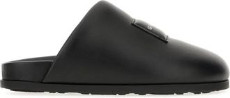 Givenchy Label Platte Mules - Dames - Slip ons - Zwart - 37 EU - Leer - Schoenen