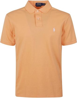 Ralph Lauren Geribbelde Polo Collar Shirt - Heren - Polos - Oranje - S - Katoen - Tops