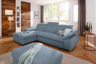 HOME AFFAIRE Ecksofa »Mauritius L-Form« mit Kopfteil- und Armlehnverstellung, mit Bettfunktion und Bettkasten