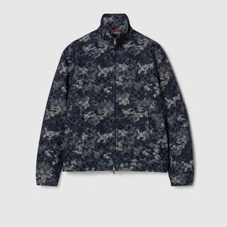 Gucci GG Jacquard Denim Jacket, Size 44 IT, Blue, Ready-to-wear