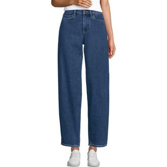 Lands End Recover High Rise Barrel Leg Ankle Jeans in Crawford Wash at Nordstrom, Size 14