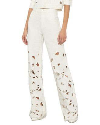 Alice & Olivia Alice + Olivia Weezy High-Rise Eyelet Jean