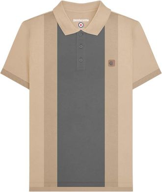 Lambretta Heren Contrast Paneel Vintage Poloshirt (Steen)