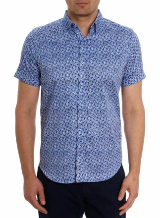 Robert Graham Wade Abstract Cotton Shirt In Blue