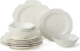 Certified International Le Jardin White Cabbage 12Pc Dinnerware Set