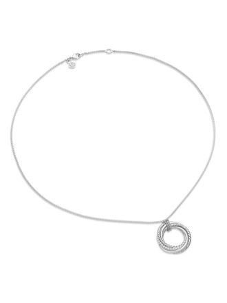 David Yurman sterling silver Crossover diamond pendant necklace (21mm) - women - Diamond - One Size