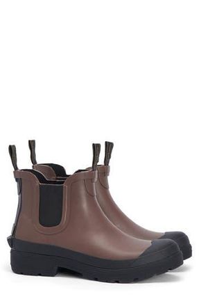 Barbour Storm Chelsea Rain Boot in Dark Sand/black at Nordstrom Rack, Size 12