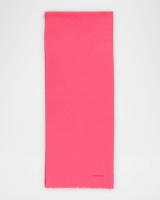 Tom Ford Men & apos;s Cashmere Tonal Logo Scarf