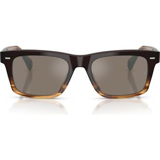 Oliver Peoples x Roger Federer Mr. Federer 55mm Polarized Rectangular Sunglasses in Cortado /Sierra Flash Mirror at Nordstrom