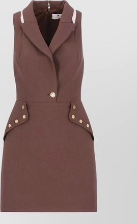 Elisabetta Franchi dress sleeveless v neckline lapel collar