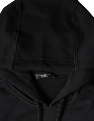 Versace Black Medusa Print Cotton HoodiePullover Sweatshirt Mens Sweater