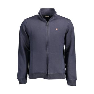 Napapijri Hoodies & sweatvesten, Heren, Blauw, M, Geborduurde Sweatshirt Klassieke Gebreide Kleding