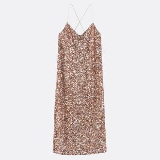 La Redoute Collections Lange jurk met fijne bandjes en pailletten