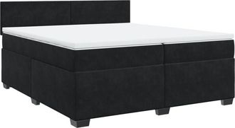 vidaXL Cama Box Spring Con Colch&oacute;n Terciopelo Negro 200x200 Cm Vidaxl