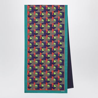 Miu Miu Foulard stampato in twill di seta assenzio/begonia