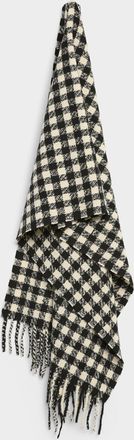 Simons Womens Gingham check velvety scarf