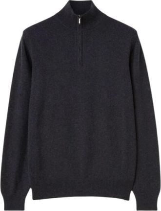 Khaite Classic Half-Zip - Heren - Cashmere truien - Grijs - M - Truien & Vesten